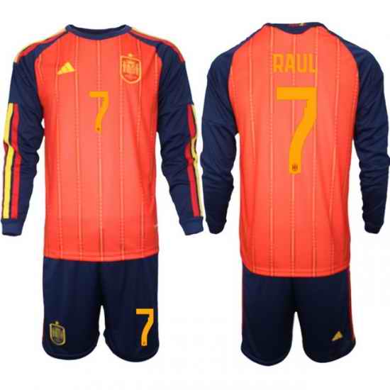 Spain 2026 FIFA World Cup Soccer Jersey Red LONG #7 SAUL